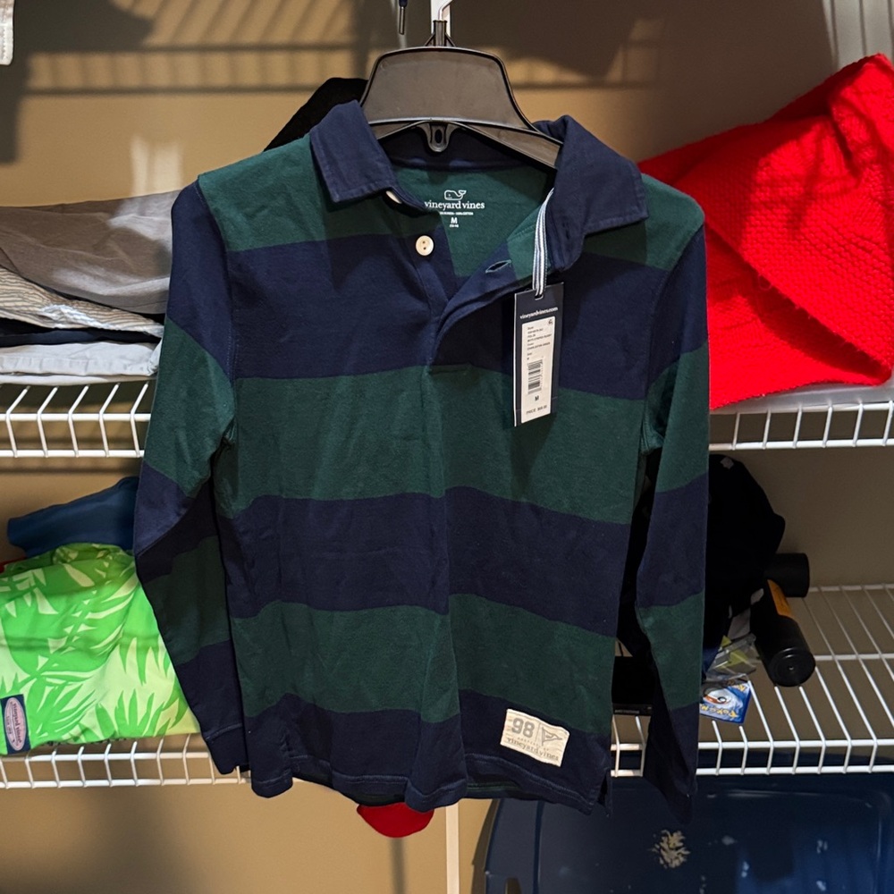 Vineyard Vines Navy and Green Kids Polo Shirt